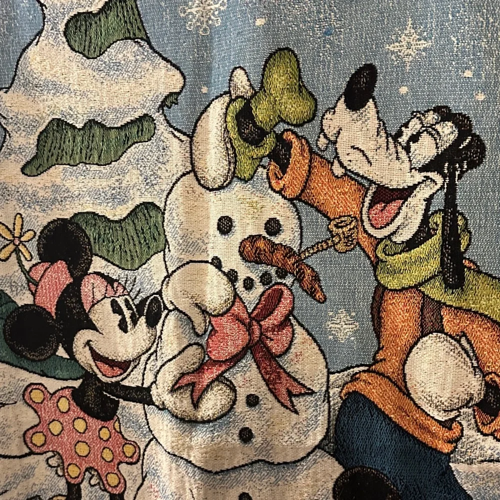 Disney Festive Holiday Throw Blanket - Green, Blue, Red